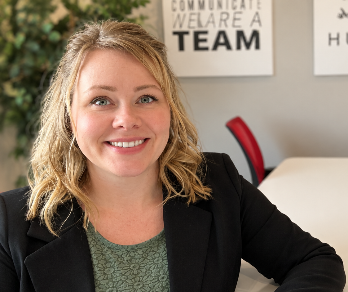 smiling professional in the modern office